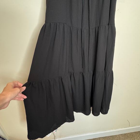 1.State Midi Dress Size Large NWT Black Sleeveless Tiered V-Neck A-Line Strappy - Picture 5 of 10